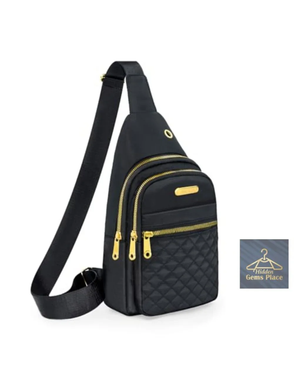 Small Nylon Crossbody Sling Bag with Adjustable Strap Multi-Pocket Lightweight